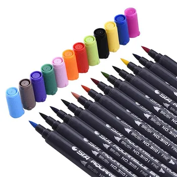 1 шт. акварельный маркер, манга, двусторонняя ручка для рисования с мягкой головкой, водорастворимая ручка, детская ручка для рисования