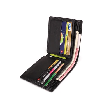 Модный простой мужской кожаный бумажник, бизнес-мультикарточная RFID-противоугонная щетка, короткий кожаный бумажник 3 цвета