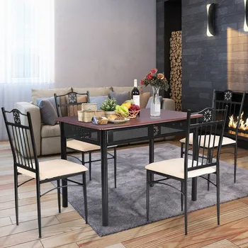 Наборы обеденных столов Элегантный внешний вид кухонной мебели Прочный стул Stury с подушкой Простота сборки для квартиры Экономия места