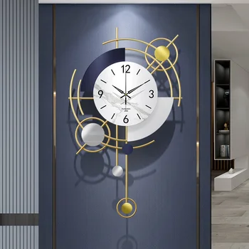 Цифровые Большие настенные часы в современной гостиной, золото, черный Металлический дизайн, Простые настенные художественные Модные часы, украшение для часов