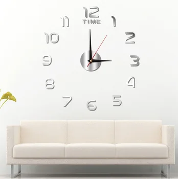 Креативные Светящиеся Бесшумные Часы Простые Настенные часы для спальни своими руками Акриловые Цифровые Декоративные настенные часы-наклейка