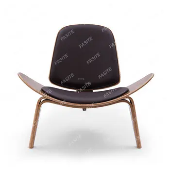 Трехногий стул-ракушка в стиле Ханса Вегнера, фанера из ясеня, Тканевая обивка, Мебель для гостиной, Современный стул-ракушка для гостиной