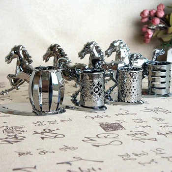 Декоративный держатель для ручек, чашка, железный органайзер для ручек, 3D фигурка лошади для подарков для женщин и мужчин