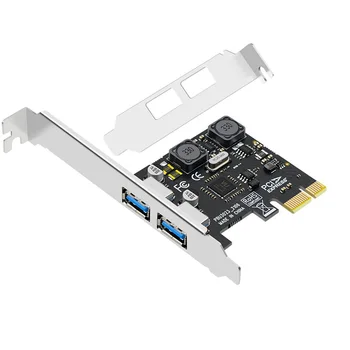 Адаптер карты расширения USB 3.0 PCI-E, 2 порта 4A, USB 3 для PCIE, карта адаптера PCI Express