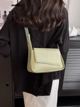 Модная однотонная сумка через плечо, высококачественная Роскошная дизайнерская новинка 2023 года, повседневные универсальные летние сумки в простом стиле.