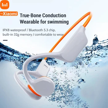 Для Xiaomi Гарнитура для плавания с костной проводимостью Bluetooth IPX8 Водонепроницаемые наушники Беспроводные спортивные наушники с микрофоном Стереонаушники