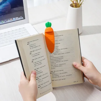 Креативная закладка в форме моркови, закладки для чтения, 3D-держатель для книг, канцелярские принадлежности