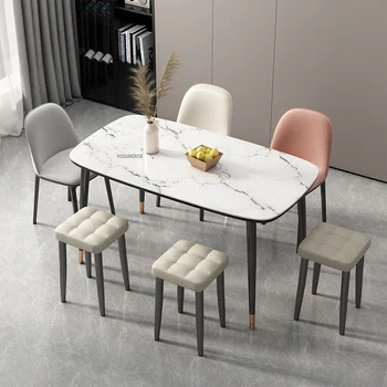 Обеденные стулья из скандинавской кожи для столовой, мебель для дома, легкий роскошный штабелируемый письменный стул, простой стул со спинкой, стул CN