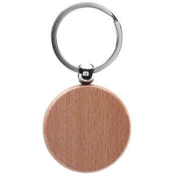 10шт Пустых круглых деревянных брелоков, брелки для ключей из дерева, бирки для ключей, можно сделать своими руками подарки 40x40 мм