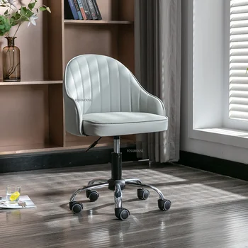 Компьютерные стулья для дома в скандинавском стиле, Современная офисная мебель, Удобный кожаный письменный стол, кресло-подъемник, Вращающееся кресло, Мягкая спинка офисного кресла