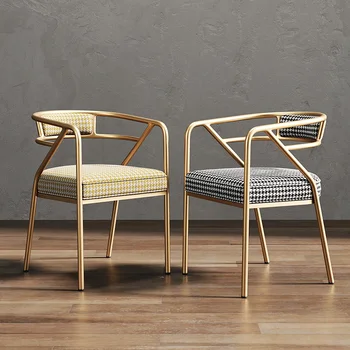 Дизайнерские обеденные стулья для гостиной, Современные обеденные стулья для ресторана, Роскошная мебель для дома из золотого металла Silla Comedor WSW15XP