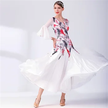 Высококачественная Модная Элегантная Одежда для женщин и девочек, стразы, одежда для занятий китайскими элементами, платье для бальных танцев