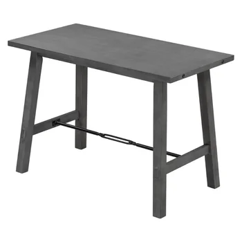 Обеденный стол высотой в три метра из массива дерева и металла Обеденный стол для небольшого пространства (серый) Серый из массива дерева [США