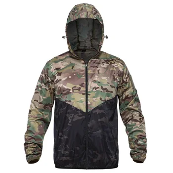 Тактическое камуфляжное пальто с капюшоном, уличная одежда, тактическая куртка, пальто, ветровка на молнии, тонкие дышащие топы с длинными рукавами