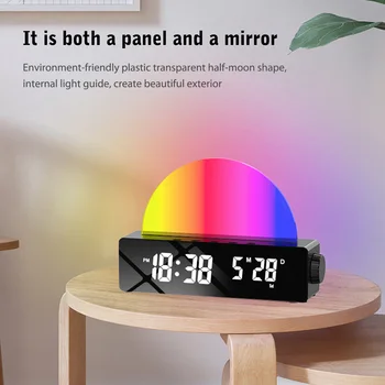USB-будильник Sunrise с красочной подсветкой 5 В 500 мАч, часы-симулятор Рассвета, Цифровой календарь, детский подарок для крепко спящих взрослых.