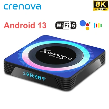CRENOVA X88PRO 13 TV Box Android 13 Wifi 6-8 K Медиаплеер RK3528 100M Ethernet 4 ГБ 64 ГБ Голосовой Ассистент Смарт-приставка