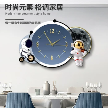 Креативный астронавт немой часы настенные современный минималистский ресторан декоративная живопись настенные часы главная онлайн знаменитость
