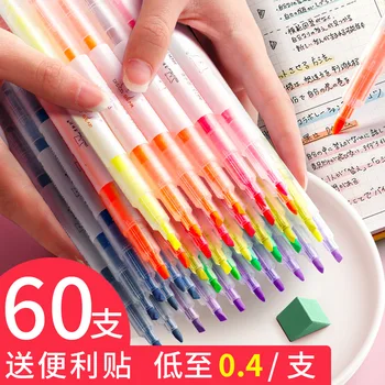 60 Двухсторонних двухцветных фломастеров-маркеров: Учащиеся делают заметки цветными ручками и учатся рисовать слова фломастерами.