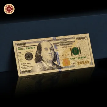 Банкнота США с позолоченным покрытием, полный набор банкнот в американских долларах, Пластиковая банкнота, Фальшивые деньги, Коллекционная валюта, Сувенирные подарки