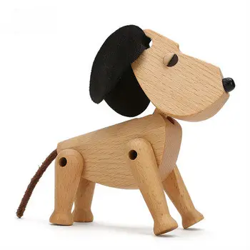 Американская креативная деревянная собака, кукольные игрушки ручной работы, украшения для дома, гостиной, маленькие украшения, украшения для рабочего стола