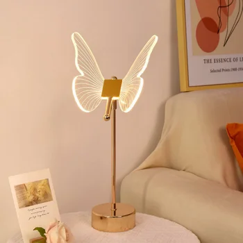 Украшение стола Лампа-бабочка Креативная атмосфера в комнате для девочек Маленький ночник Подарок на день рождения Декоративные фигурки