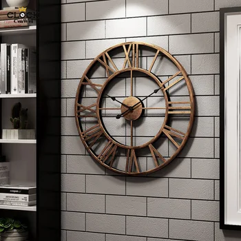 Креативные 3D Ретро настенные часы 40 см/47 см Железное Искусство Большие Немой Декоративные Настенные Часы Украшение для Дома Большие Старинные Настенные Часы