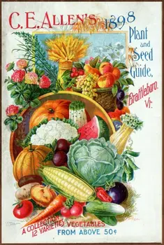 Руководство по садоводству, выращиванию растений и семян, Металлическая табличка на стене в винтажном стиле в стиле ретро
