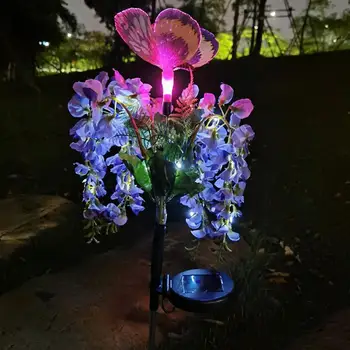 Солнечная лампа в виде цветка фасоли, уличные садовые фонари для газонов, дорожка на лужайке, дорожка на заднем дворе, светильник на солнечной энергии для оформления свадебных праздников