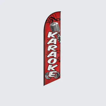 Рекламная Цифровая печать 110 г Трикотажного полиэстера для наружной рекламы караоке Флаг из перьев Swooper без опор и основания