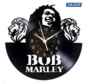 Настенные часы с виниловой пластинкой Боба Марли, фан-арт, декор ручной работы, Уникальные декоративные виниловые часы 12 дюймов (30 см)