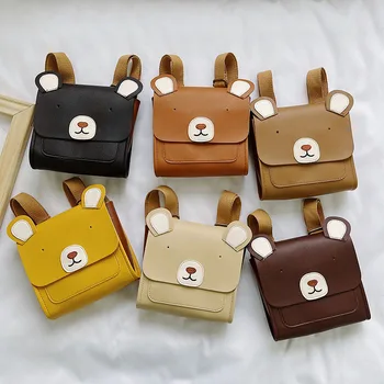 Детский рюкзак Back To School с мультяшным медведем, детская школьная сумка из искусственной кожи, детские сумки для детского сада в Корейском стиле для мальчиков и девочек, мини-сумки для дошкольного образования