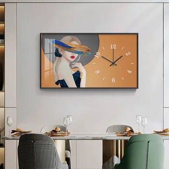 reloj de pared Настенные часы Nordic luxury с фигурками, настенные часы для гостиной, домашняя мода, простые онлайн-знаменитости, декоративные