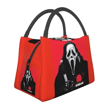 Scream Ghost Killer Изолированная сумка для ланча для женщин из фильма ужасов на Хэллоуин, портативный термоохладитель, коробка для Бенто, для работы и путешествий
