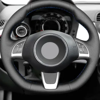 Накладка на руль с ручной оплеткой для Fiat 500 500C (GQ/S) 2013-2015 Для Abarth 595 595C 2009-2016 Из перфорированной Микрофибры