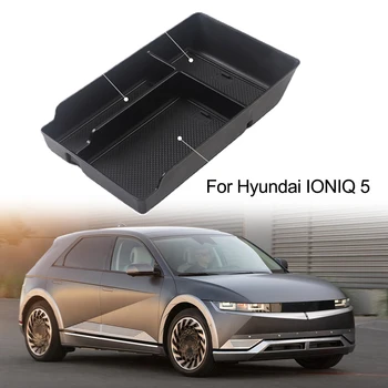 Ящик для хранения автомобильного подлокотника с нескользящим ковриком, Органайзер для уборки из ABS, внутренний чехол для Hyundai IONIQ 5 2021 +
