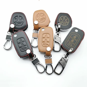 Чехол для ключей из 100% кожи, цепочка-кошелек для ключей от автомобиля для спортивного седана Vesta LADA Granite Kalina Priora X-Ray для Renault 3 Buttons