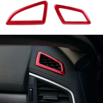 Наклейка для отделки крышки вентиляционного отверстия на приборной панели для Honda Civic 10-го поколения 2016-2020 - красный