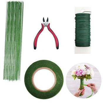 Набор инструментов для цветочных композиций Цветочная лента для обертывания стебля Зеленая проволока для стебля Цветочная проволока для обертывания стебля флористом