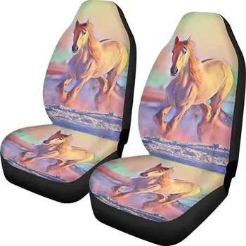 Автомобильные аксессуары Rainbow Horse для женщин и мужчин, Настраиваемый чехол для автокресла, Только для передних сидений, 2 шт., индивидуальный заказ