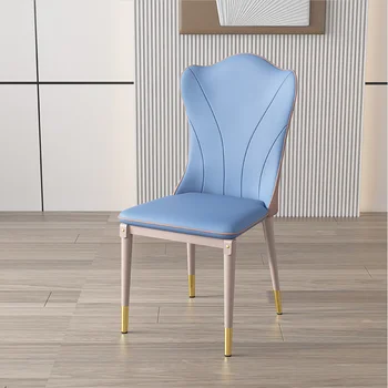 Легкий Роскошный Обеденный стул Nordic 2023 New Home, современный Удобный Синий стул высокого класса