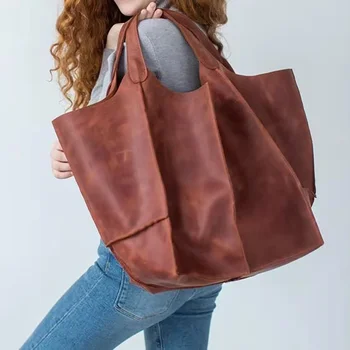 Сумка на одно плечо, сумки большой емкости, женская сумка-тоут из мягкой кожи, большие дорожные женские сумки, женские сумки-тоутки