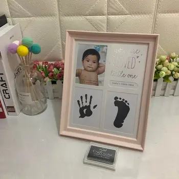 Украшения с отпечатками рук и ног новорожденных, Фоторамка на 12 месяцев с чернильной подушечкой для рукоделия, украшение для дома, подарок на День рождения для маленьких детей