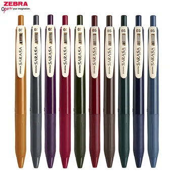 Выдвижная Гелевая Чернильная ручка Zebra Sarasa Clip 0.5, Резиновая Ручка, 0,5 мм, 10 Винтажных Цветов, Гладкая Шариковая ручка-роллер JJ15