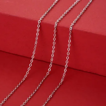 Классическая O-образная цепочка из 100% Стерлингового Серебра 925 Пробы, Регулируемое Ожерелье-Цепочка, Модные Украшения для Женщин