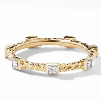 Коллекционное кольцо David Yurman RingsCable из желтого золота 18 карат с бриллиантами