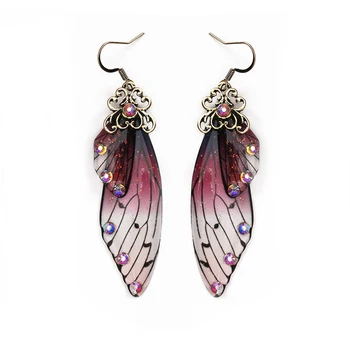 Серьги в виде крыльев бабочки для женщин, новые модные серьги с имитацией крыльев насекомых, свадебные украшения, летние серьги-подвески 2021
