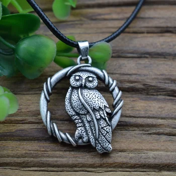Норвежские кельты винтажное ожерелье с совой и подвеской в виде Луны Сова Подарки для нее