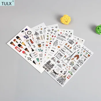 TULX канцелярские наклейки для ведения журнала канцелярские товары для рукоделия наклейки много журнальных наклеек хлопья наклеек корейские наклейки