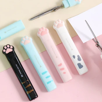 Ножницы для дизайна милой кошачьей лапы, Портативные Многофункциональные мини-ножницы, инструмент для рисования из бумаги 