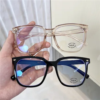 Новые портативные очки синего света Compter, негабаритные Прозрачные Модные очки в большой оправе с антибликовым покрытием, Винтажная оправа для очков, Прозрачная